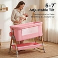 thumbnail image 3 of HARPPA 3 in 1 Baby Bassinet Bedside Sleeper for Infant Girls Aged 0-5 Months, Pink, 3 of 7