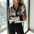 thumbnail image 4 of adaychics Womens Satin Blouse Long Sleeve Leopard Elegant Casual Shirts Fashion Button Up Tops Daily Wear, 4 of 7