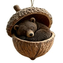 Darzheoy Forest Animal Acorn Ornaments 4 Inch Woodland Christmas Tree Decor for Holiday Decoration and Themed Parties
