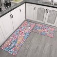 thumbnail image 3 of Bohemian Color Geometric Design Rugs and Mats Non Skid Washable Absorbent Microfiber Soft Kitchen Mat for Floor Set Of 2 Decor Stain Resistant 17"x47"+17"x30", 3 of 7