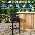 thumbnail image 3 of Patio Wicker Barstools with Cushions, Outdoor Wicker Bar Stools Set of 4, Outdoor Rattan Bar Height Stool Set Armless for Backyard, Poolside, 3 of 7