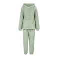 thumbnail image 4 of Women's Solid Color Hooded Long Sleeved Pocket Casual Pantsuit Women Summer Pants, 4 of 5