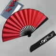 thumbnail image 3 of BAOQIN 13-Inch Folding Hand Fan, Wood Hand Held Folding Fans Chinese Kung Fu Hand Fan Decorative Folding Fans for Dance, Performance, Festival or Home Decorations （R）, 3 of 5