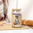 thumbnail image 3 of Happy Father's Day Boxer Playing Basketball with Best Dad Jersey 16oz Glass Cup Mug Boxers Dog Lover Gifts Idea Glass Can with Bamboo Lid and Straw - 13006, 3 of 5