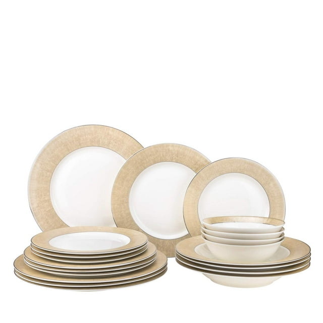 20-pc. Dinner Set Service for 4, 24K Gold-plated Luxury Bone China Tableware ("Marilyn" 6480-20Y)