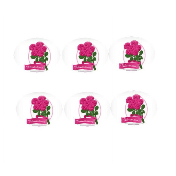 Felicitations Rose Bouquet 12 - 2 inch Cupcake Edible Frosting Photos