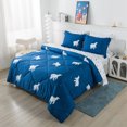 thumbnail image 3 of Wajade 7 Piece Polar Bear Star Comforter Set Twin Size for Boys Kids Teens Galaxy Animal Bed in A Bag Bedding Set All Season Lightweight, 3 of 7