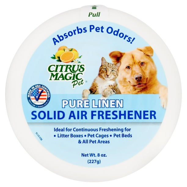 Citrus Magic Pet Odor Absorbing Solid Air Freshener, Pure Linen, 8 oz