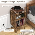 thumbnail image 6 of Giantex Record Player Stand, Vinyl Record Storage Cabinet for Living Room, Bedroom, Rustic Brown, 6 of 7