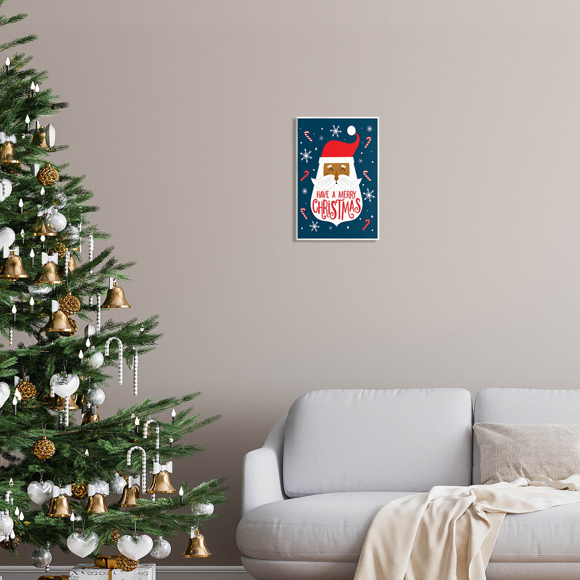 Have Merry Christmas Patterned Santa Holiday Graphic Art Unframed Art Print Wall Art