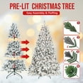 thumbnail image 4 of Bringstar 7ft Snow Flocked Artificial Christmas Tree with Pine Cones, Hinged Unlit Xmas Tree with Full Branches for Holiday Decoration, 4 of 5