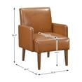 thumbnail image 4 of Lexicon Piers Faux leather Accent Chair in Matt brown, 4 of 7