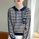 thumbnail image 4 of American Hooded Sweatshirt Women's Loose Base 2024 Spring And Autumn New Item Hooded Sweater Casual Jacket Knitted Sweater Top, 4 of 5