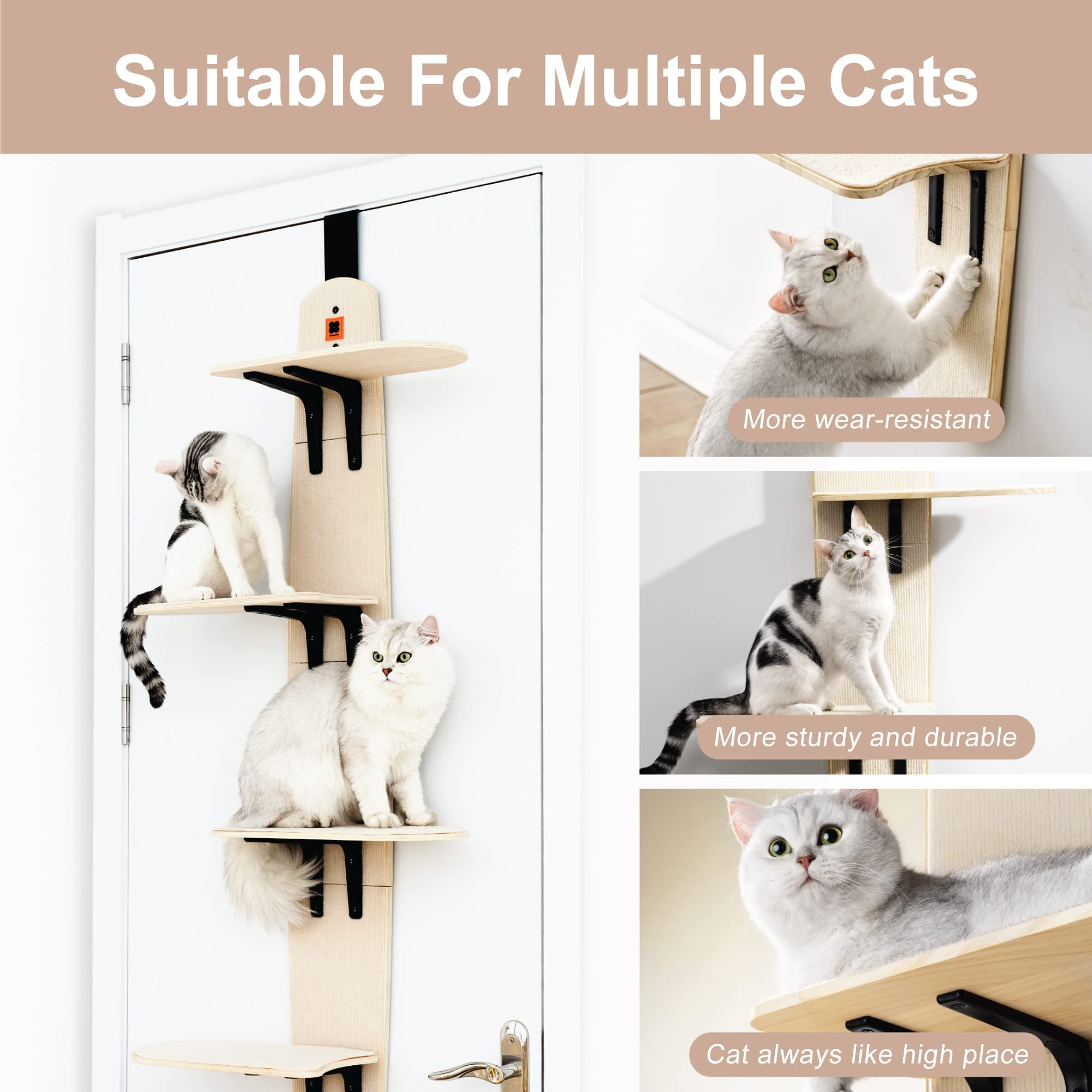 Cat Climber Multi Level Door Hanging Cat Tower Large Design 4 Tier Hanging Cat Condo Door Cat Tree 67.3 Inches Walmart