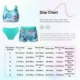 thumbnail image 3 of YIZYIF Girls Juniors 3Pcs Swimsuit Crop Top with Shorts Briefs Swimwear Tropical Vacation Water Sports Bathing Suit Rhombus 8, 3 of 7