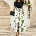 thumbnail image 3 of Easter Dresses For Women, T Shirt Dress Casual Floral Wedding Guest High Waist Elegant Classy Flowy Long Dress Pink Labels Wrap Dresses Women 2025 Engagement Dresses Maxi (M, Green) ZMTing, 3 of 5