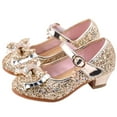 thumbnail image 2 of Otqutp Casual Shoes for Kids Baby Girls Cute Heel Pearl Bling Bowknot Single Princess Shoes Sandals Dance Shoes, 2 of 8