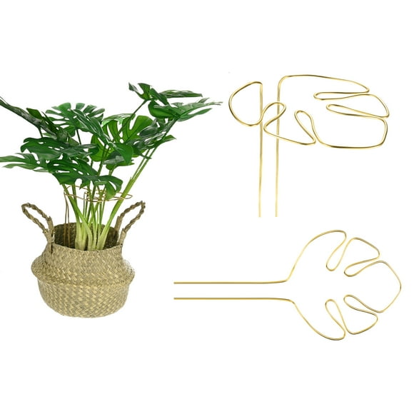 Uxcell 2-Pack Monstera Plant Support 11x5.9" Sturdy Plant Support Stakes for Potted Plants,Gold