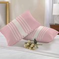 thumbnail image 2 of Simple White Striped Outdoor Pillow Covers Set of 2 Modern Pink Linen Texture Waterproof Throw Pillow Case Decorative Square Cushion Cover for Patio Couch Garden Balcony, 20"x12", 2 of 9
