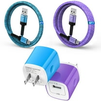 USB Charger Block,ABCPOW 2Pack USB C Charger Cable 6ft 3ft & 2pcs Android Charger Block Type C Charging Cable USB Charger Adapter Wall Plug Phone Charger Cord Type C Charging Block USB C Charger 6ft
