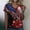Red, variant on 2026 250th Anniversary of USA: Vintage Commemorative Women's Long Sleeve Shirt 4th of July Collection, CrewNeck Short Sleeve Shirt Celebration Patriotic Flag Print 1776-2026 Tshirt Black L