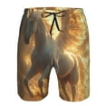 thumbnail image 3 of Cauagu Golden Winged White Horse Print Men's Swim Trunks,Hawaiian Bathing Suit Swimsuits Beach Shorts with Pockets for Men Quick Dry Swimming Board Shorts-X-Large, 3 of 6
