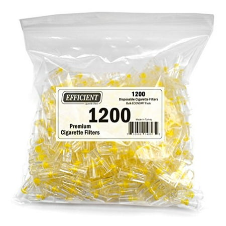 Efficient Cigarette Filters Bulk Economy Pack (Total 1200 Filters), In a convenient resealable (Best Filters For Rolling Cigarettes)