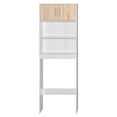 thumbnail image 2 of Better Home Products Ace Over the Toilet Storage Rack in White & Natural Oak, 2 of 9