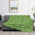 thumbnail image 2 of Goofa Cows With Calfs Green Pattern Fleece Throw Blanket for Couch, Soft Checkered Flannel Blanket for Sofa, Warm Cozy Decorative Blanket Fall Decor Gift-80"x60", 2 of 6