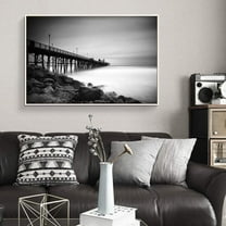wall26 Floating Framed Canvas Wall Art for Living Room, Bedroom Black and White Bridge Canvas Prints for Home Decoration Ready to Hang - 24x36 inches