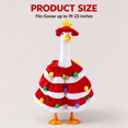 thumbnail image 2 of Porch Goose Outfits 2-Piece Christmas Tree Costume Set with Tiered Dress and Star Hat Fits 19 and 23 Inch Statues for Winter Holiday Front Porch Decor 2 Colors Available, 2 of 7