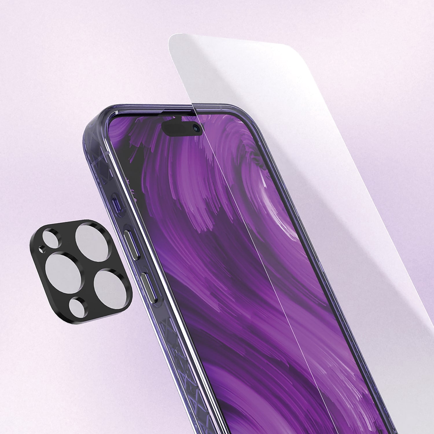 cellhelmet Tempered Camera Glass, 1 Piece (iPhone 15 Pro/iPhone 15 Pro Max), TEMP-3-CMRA-i15-FULL