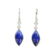 Modern Marquise Lapis Lazuli Earrings in Sterling Silver | Sleek Design for Contemporary Chic