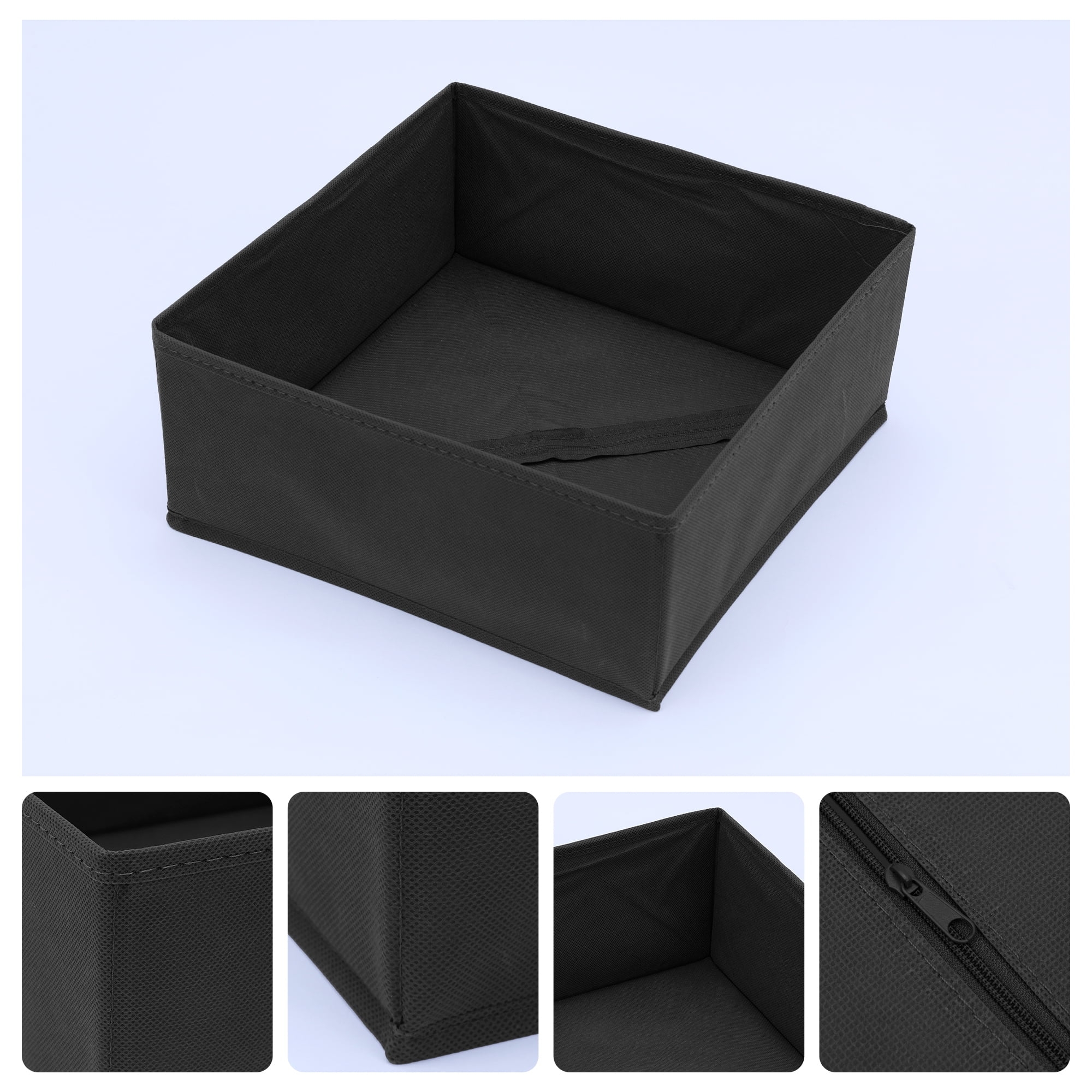 Unique Bargains Fabric Storage Cube Storage Bin Storage Basket Black