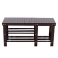 thumbnail image 5 of Hassch 3-Tier Bamboo Shoe Rack Bench with Boots Compartment, Multi-Functional Entryway Stool & Organizer, 35.43"L x 11.02"W x 17.72"H, Coffee, 5 of 7