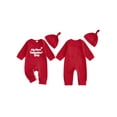 thumbnail image 2 of BemeyourBBs Infant Baby Boy Girl My First Valentines Day Outfit Romper Letters Embroidery Jumpsuit with Hat Cute Newborn Spring Clothes, 2 of 9