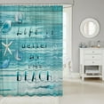 thumbnail image 2 of Erosebridal Lake House Bathroom Curtain 72x78, Marine Beach Shower Curtain 72x78, Ocean Theme Decoration, 2 of 5