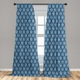 thumbnail image 5 of Ambesonne East Curtains, Oval Floral Dots Illustration, Pair of 28"x84", Charcoal Grey Vermilion, 5 of 5