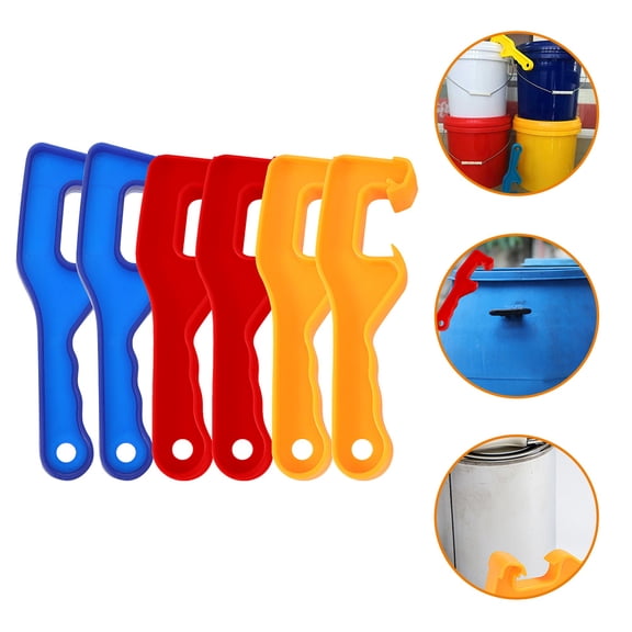 LOLIPPYY 6-Pack Multi-Use Bucket Lid Opener Tool, Plastic for Can and Container Lid Removal