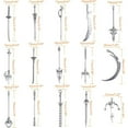 thumbnail image 3 of 15pcs Antique Silver Sword Bookmark Charms Vintage Alloy Mixed Sword Knife Fencing Pendants Craft Supplies for Book Lovers DIY Necklace Bracelace Jewelry Making, 15 Styles, 3 of 7
