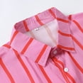 thumbnail image 7 of YLSDY Fashion Mens Shirts Summer Casual Short Sleeve Striped Hawaiian Tee Shirt Loose Fit Vacation Beach Button Down Henley Shirts Pink M, 7 of 7