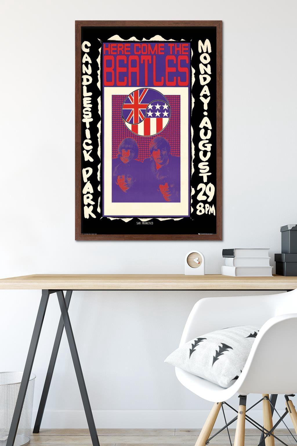 The Beatles - Candlestick Park Wall Poster, 22.375" x 34", Framed