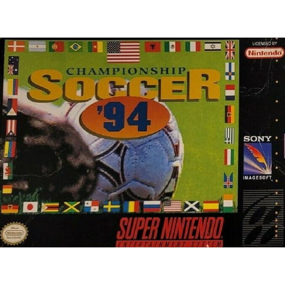 Restored Championship Soccer '94 (Super Nintendo, 1994) SNES Video Game (Refurbished)