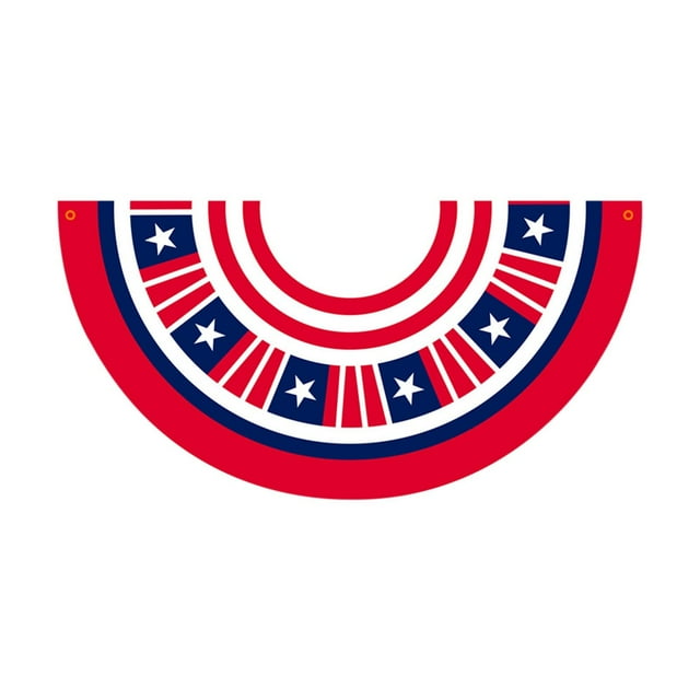 COM1950s Drapeau Demi-Rond Patriotique Décoré d'Étoiles Patriotiques