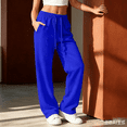thumbnail image 2 of Wide Leg Sweatpants Women 2026 Fall Clothes Stretchy Baggy Wide Leg Streetwear Casual Lounge Travel Track Pants Royal Blue XL, 2 of 5