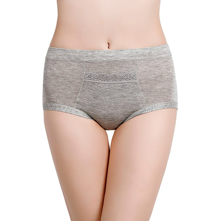 Baqcunre Women Plus Size Menstrual Period Bamboo Fiber Pocket Warm High  Waist Anti-Side Leakage Underwear Womens Clothes Period Underwear Panties  for Women Womens Underwear,Grey,4Xl 