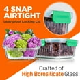thumbnail image 5 of NutriChef 5-Piece Food Storage Containers - 35.86 oz Stackable Superior Premium Glass Meal-prep w/ Airtight Locking Lid, BPA-Free 100% Leakproof, Freezer-to-Oven-Safe, Wave Design, Dishwasher Safe, 5 of 7