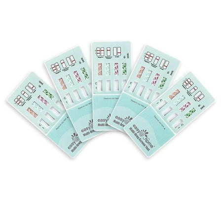 Easy@Home Multi-Drug Screen Test: 5 Pack Urine Drug Test for Cocaine(COC), Marijuana(THC), Methamphetamine(MET), Morphie(MOR), Including Highly Sensitive THC Tests for Home Use, #EDOAP-144