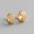 thumbnail image 4 of Guardurnaity 1 par de pendientes de moda exquisitos redondos anchos tres filas circón oreja anillo femenino aro pendiente joyería accesorios Ropa, zapatos y accesorios Miscelánea Oro, 4 of 6