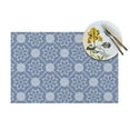 thumbnail image 4 of LNWH Blue Seamless Flower Art Pattern Placemats, 1 PCS Heat Resistant Washable PVC Table Mats, 18"x12", 4 of 6